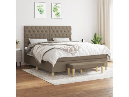vidaXL Posteľný rám boxspring s matracom sivohned 160x200 cm látka