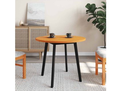 vidaXL Stolová doska okrúhla voskovohnedá Ø80x2,5 cm borovicový masív