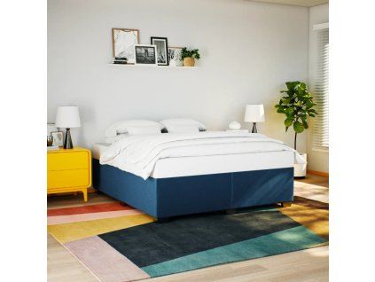 vidaXL Posteľ bez matraca modrý 180x200 cm látka