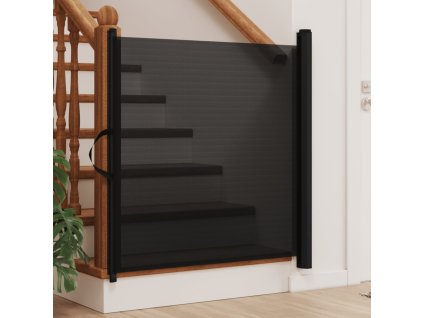 vidaXL Vyťahovacia bránka pre domáce zvieratá čierna 117,5x125 cm