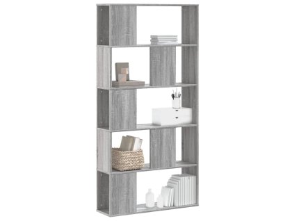 vidaXL Knižnica 5 políc sivá sonoma 80,5x23,5x162,5cm kompozitné drevo