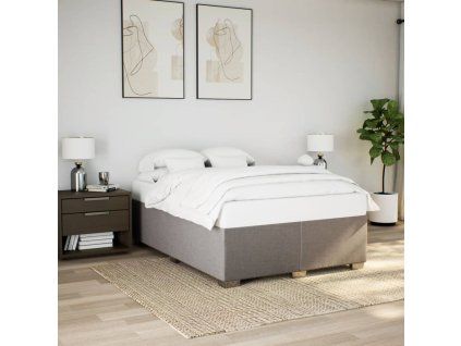 vidaXL Posteľ bez matracasivohnedá 160x200 cm látka