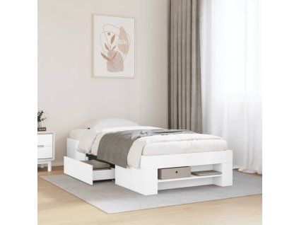 vidaXL Posteľný rám biely 90x200 cm kompozitné drevo