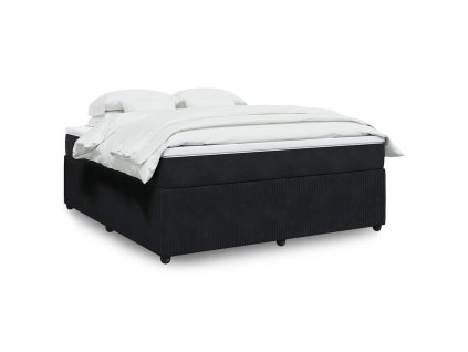 vidaXL Posteľný rám boxspring s matracom čierny 180x200 cm zamat