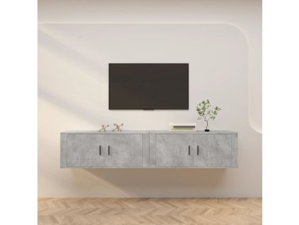 vidaXL Nástenné TV skrinky 2 ks betónovo-sivé 100x34,5x40 cm