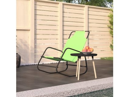 vidaXL Hojdacie lehátko zelené oceľ a textilén