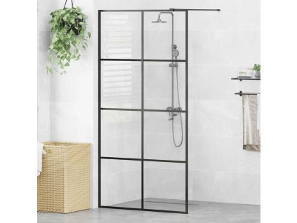 vidaXL Sprchová zástena s priehľadným ESG sklom 100x195 cm čierna