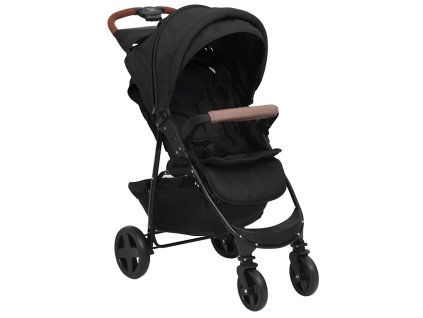 vidaXL 3 v 1 detský kočík antracitový oceľ