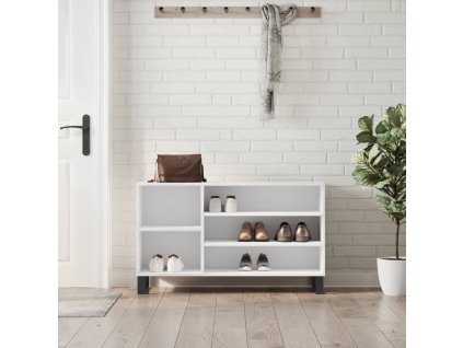 vidaXL Botník biely 102x36x60 cm spracované drevo