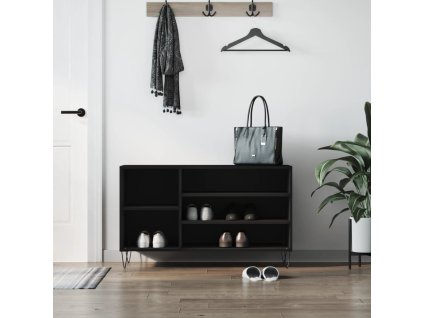 vidaXL Botník čierny 102x36x60 cm spracované drevo