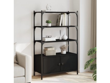 vidaXL Knižnica 3 police čierna 70x30x109,5 cm kompozitné drevo
