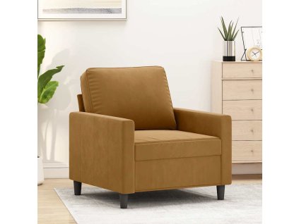 vidaXL Kreslo hnedé 60 cm zamat