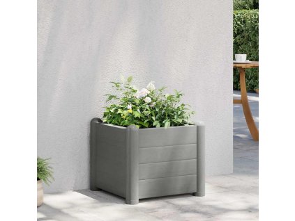 vidaXL Vyvýšený záhradný záhon PP kamenný sivý 43x43x35 cm