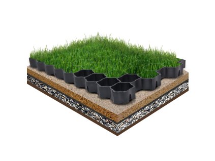 vidaXL Zatrávňovacie mriežky 16 ks čierne 60x40x3 cm plast