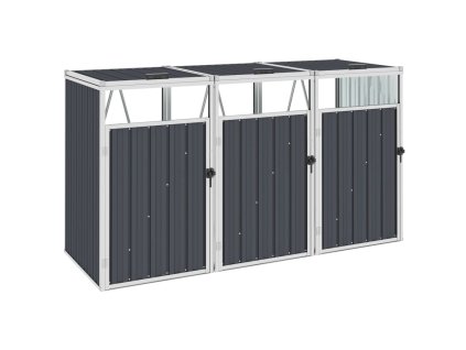 vidaXL Prístrešok na tri odpadkové koše, antracit 213x81x121 cm, oceľ