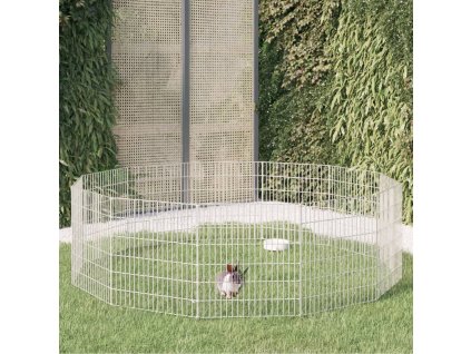 vidaXL Voľný výbeh pre zvieratá, 12 panelov 54x60cm pozinkované železo