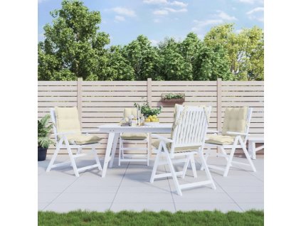 vidaXL Podložky na stoličky nízke operadlo 4ks krémové oxfordská látka