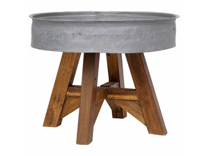 vidaXL Konferenčný stolík, zmes recyklovaného dreva 60x45cm strieborný