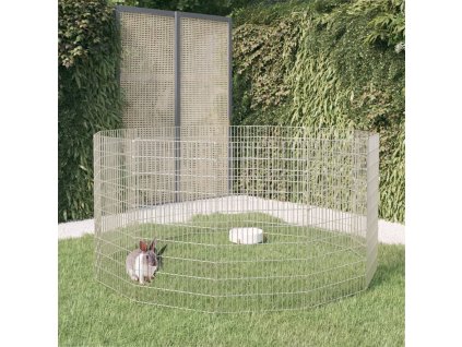 vidaXL Ohrada pre zvieratá s voľným výbehom, 12 panelov, 54x100 cm, pozinkované železo