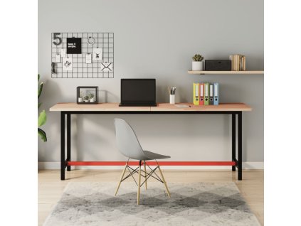 vidaXL Pracovný stôl 200x55x81,5 cm masívny buk a kov