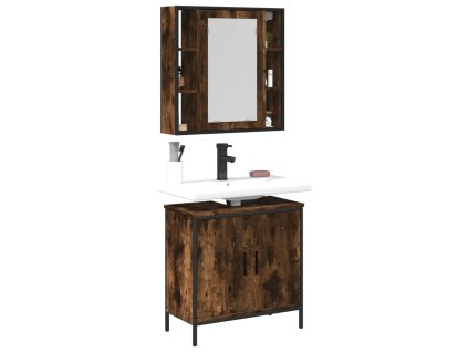 vidaXL 2-dielna sada kúpeľňového nábytku, tmavý dub, kompozitné drevo