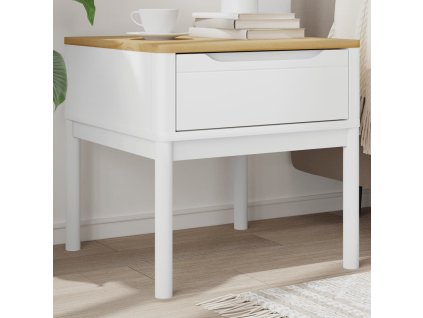 vidaXL Stolík na lampu FLORO biely 55x55x54 cm borovicový masív