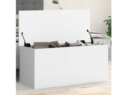 vidaXL Úložný box biely 100x42x46 cm kompozitné drevo