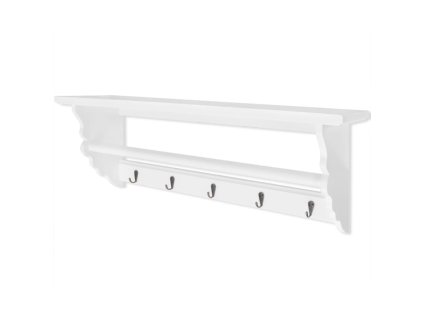 vidaXL Nástenný vešiak z MDF, biely, barokový štýl