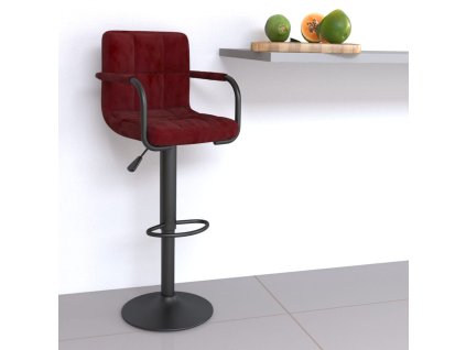 vidaXL Barová stolička vínovo-červená zamatová