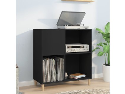 vidaXL Skrinka na platne čierna 84,5x38x89 cm kompozitné drevo