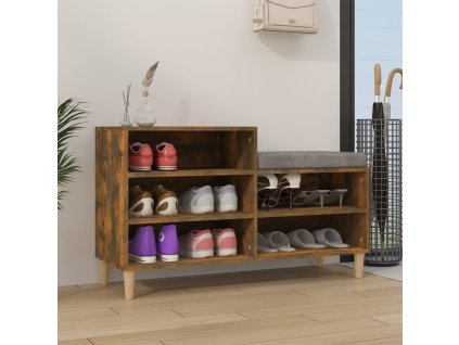 vidaXL Botník dymový dub 102x36x60 cm spracované drevo