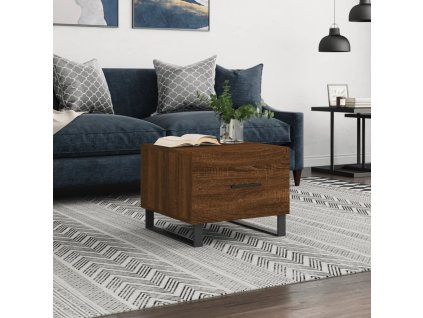 vidaXL Konferenčný stolík hnedý dub 50x50x40 cm spracované drevo