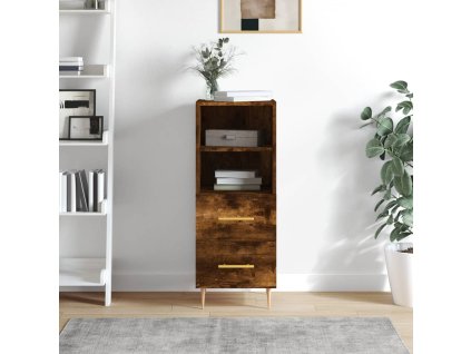 vidaXL Komoda dymový dub 34,5x34x90 cm spracované drevo