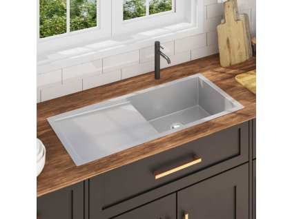 vidaXL Ručne vyrobený kuchynský drez, nehrdzavejúca oceľ