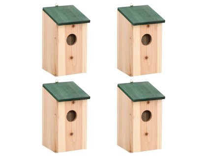 vidaXL Vtáčie búdky 4 ks, drevo 12x12x22 cm