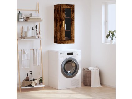 vidaXL Nástenná skrinka dymový dub 34,5x34x90 cm