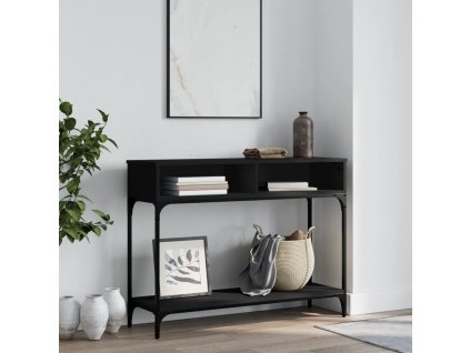 vidaXL Konzolový stolík čierny 100x30,5x75 cm kompozitné drevo