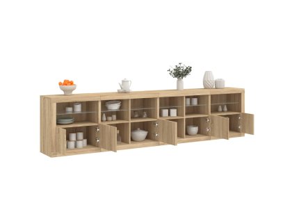 vidaXL Komoda s LED svetlami dub sonoma 283x37x67 cm