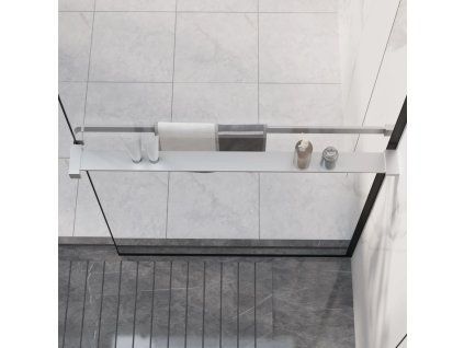 vidaXL Sprchová polica pre sprchovú stenu čierna 80 cm hliník