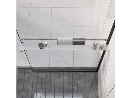 vidaXL Sprchová polica pre sprchovú stenu čierna 90 cm hliník