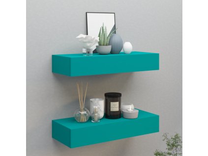 vidaXL Zásuvkové police nástenné 2 ks modré 60x23,5x10 cm MDF