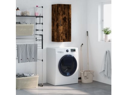 vidaXL Nástenná skrinka dymový dub 34,5x34x90 cm