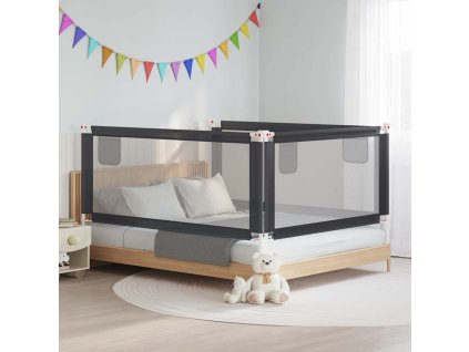 vidaXL Zábrana na detskú posteľ sivosivá 190x25 cm látka