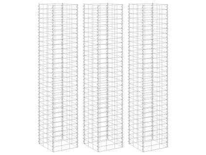 vidaXL Gabiónové vyvýšené záhony 3 ks 30x30x200 cm, železo