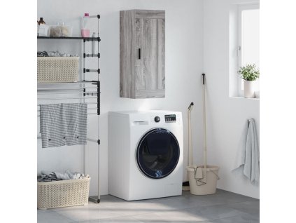 vidaXL Nástenná skrinka, sivá sonoma 34,5x34x90 cm, kompozitné drevo