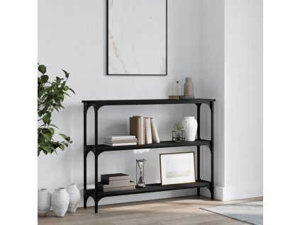 vidaXL Konzolový stolík čierny 100x22,5x75 cm kompozitné drevo