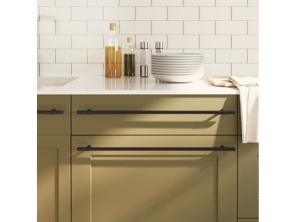 vidaXL Rukoväte na skrinku 10 ks čierne 480 mm nehrdzavejúca oceľ