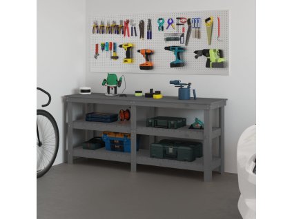 vidaXL Pracovná lavica sivá 181x50x80 cm masívna borovica