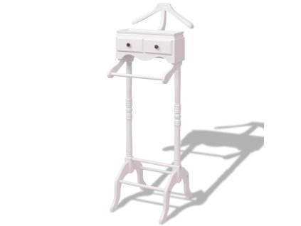 vidaXL Vešiak na oblečenie so skrinkou, drevený, biely