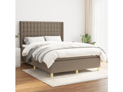 vidaXL Posteľný rám boxspring s matracom sivohned 140x200 cm látka